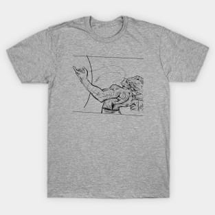 Dope muscle man manga silihouette illustration T-Shirt